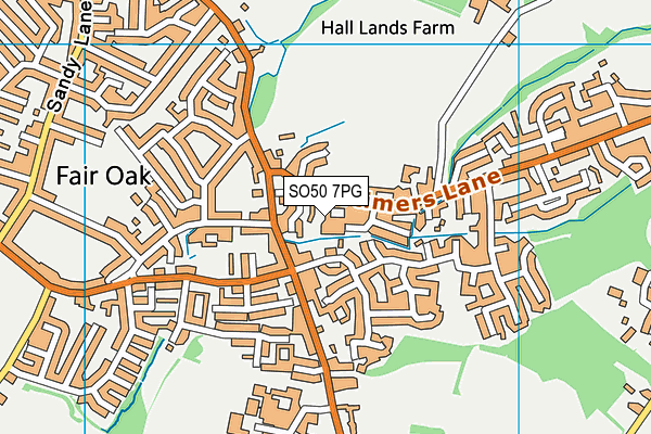 SO50 7PG map - OS VectorMap District (Ordnance Survey)
