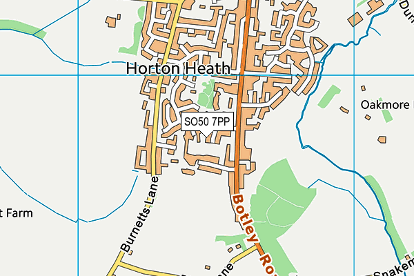 SO50 7PP map - OS VectorMap District (Ordnance Survey)