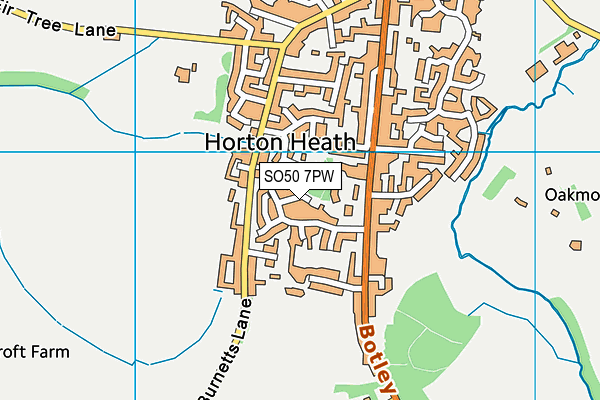 SO50 7PW map - OS VectorMap District (Ordnance Survey)