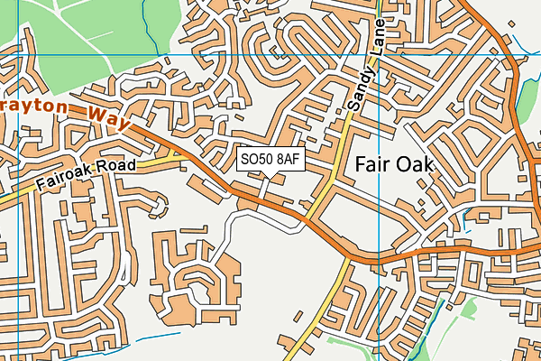 SO50 8AF map - OS VectorMap District (Ordnance Survey)