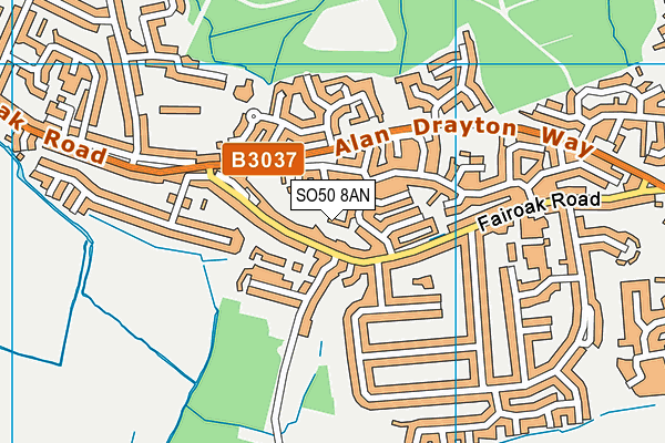SO50 8AN map - OS VectorMap District (Ordnance Survey)