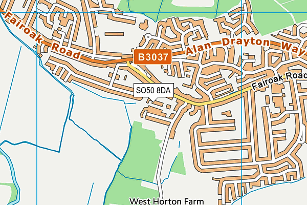 SO50 8DA map - OS VectorMap District (Ordnance Survey)