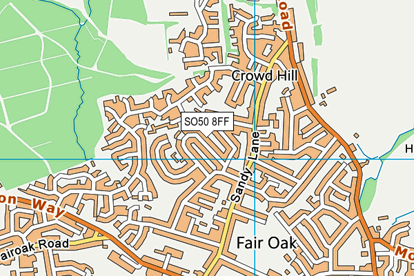 SO50 8FF map - OS VectorMap District (Ordnance Survey)