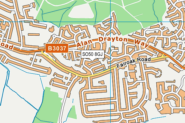 SO50 8GJ map - OS VectorMap District (Ordnance Survey)