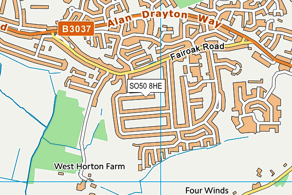 SO50 8HE map - OS VectorMap District (Ordnance Survey)