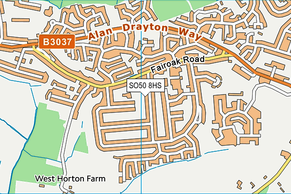 SO50 8HS map - OS VectorMap District (Ordnance Survey)
