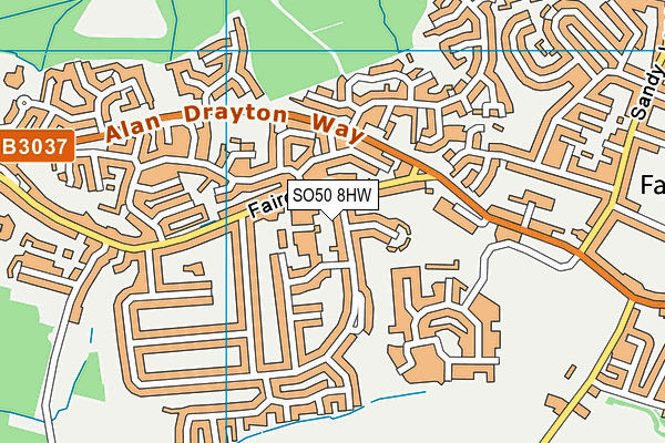 SO50 8HW map - OS VectorMap District (Ordnance Survey)