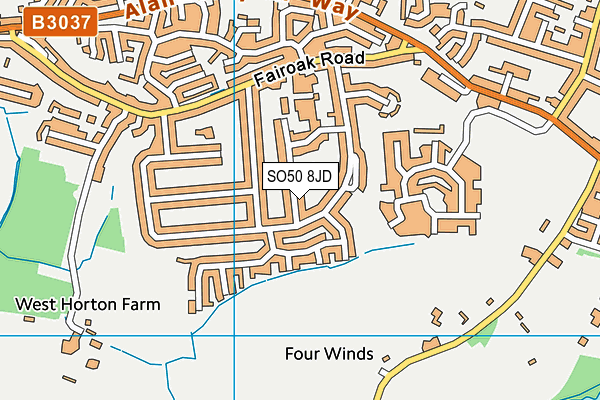 SO50 8JD map - OS VectorMap District (Ordnance Survey)