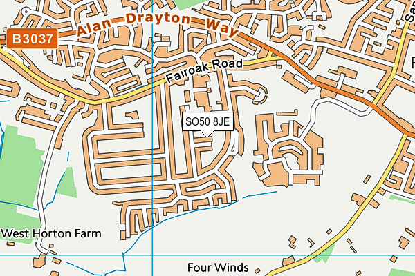 SO50 8JE map - OS VectorMap District (Ordnance Survey)