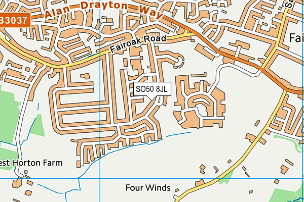 SO50 8JL map - OS VectorMap District (Ordnance Survey)