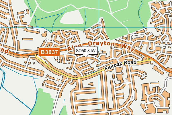 SO50 8JW map - OS VectorMap District (Ordnance Survey)