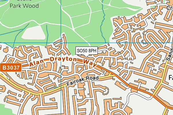 SO50 8PH map - OS VectorMap District (Ordnance Survey)