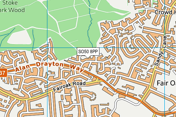 SO50 8PP map - OS VectorMap District (Ordnance Survey)