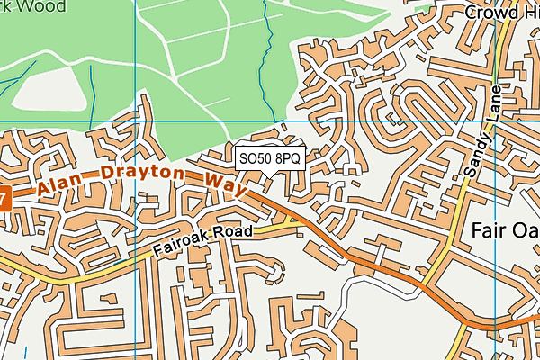 SO50 8PQ map - OS VectorMap District (Ordnance Survey)