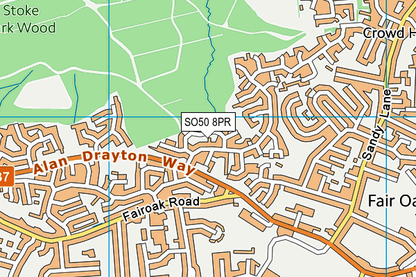 SO50 8PR map - OS VectorMap District (Ordnance Survey)