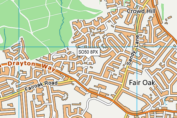 SO50 8PX map - OS VectorMap District (Ordnance Survey)