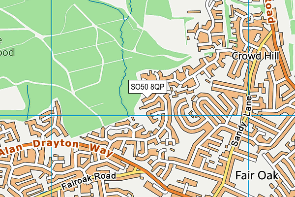 SO50 8QP map - OS VectorMap District (Ordnance Survey)