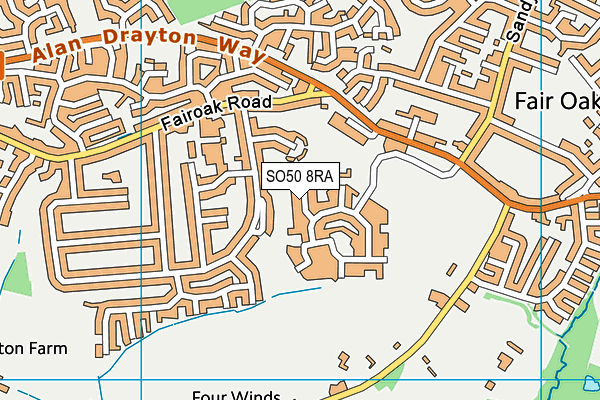 SO50 8RA map - OS VectorMap District (Ordnance Survey)
