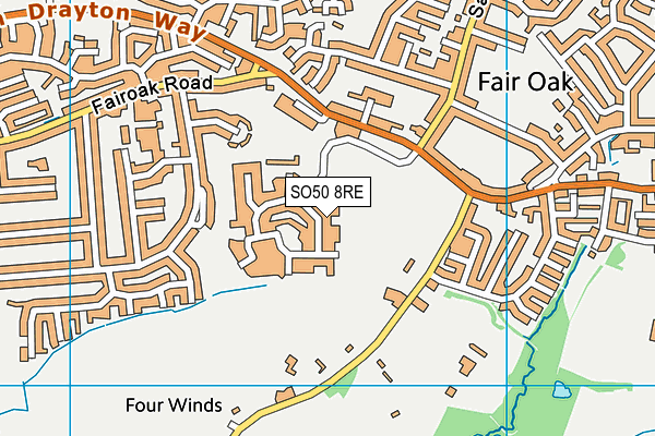 SO50 8RE map - OS VectorMap District (Ordnance Survey)