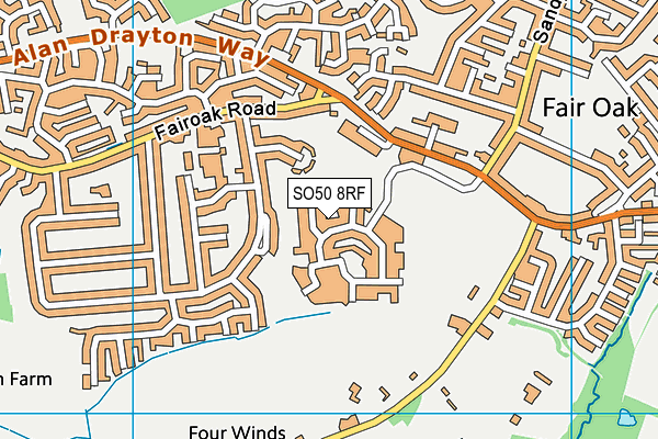 SO50 8RF map - OS VectorMap District (Ordnance Survey)