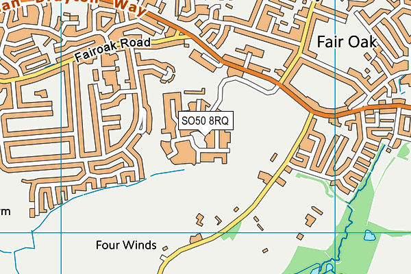 SO50 8RQ map - OS VectorMap District (Ordnance Survey)