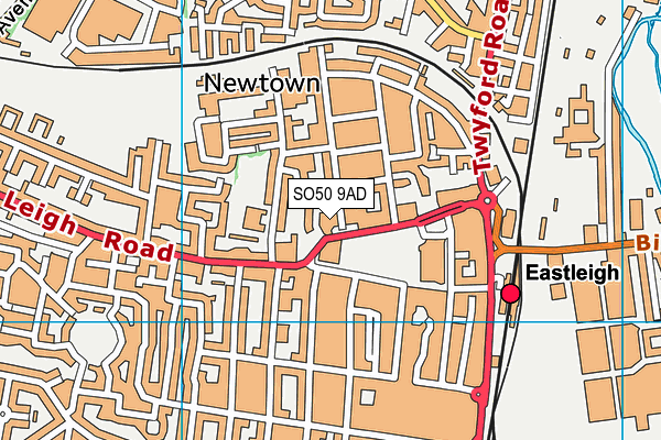 SO50 9AD map - OS VectorMap District (Ordnance Survey)