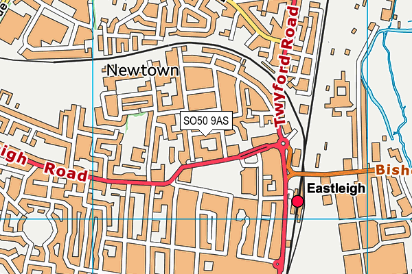 SO50 9AS map - OS VectorMap District (Ordnance Survey)