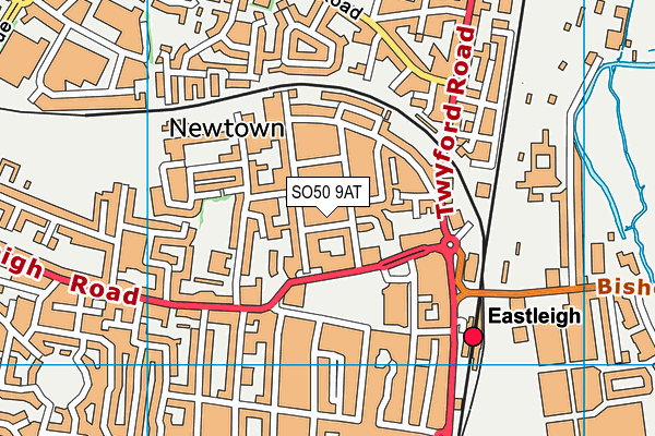 SO50 9AT map - OS VectorMap District (Ordnance Survey)