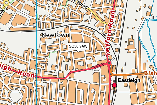 SO50 9AW map - OS VectorMap District (Ordnance Survey)