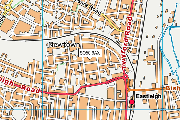 SO50 9AX map - OS VectorMap District (Ordnance Survey)