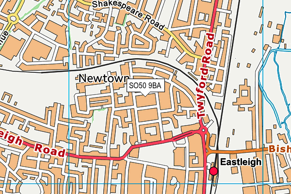 SO50 9BA map - OS VectorMap District (Ordnance Survey)