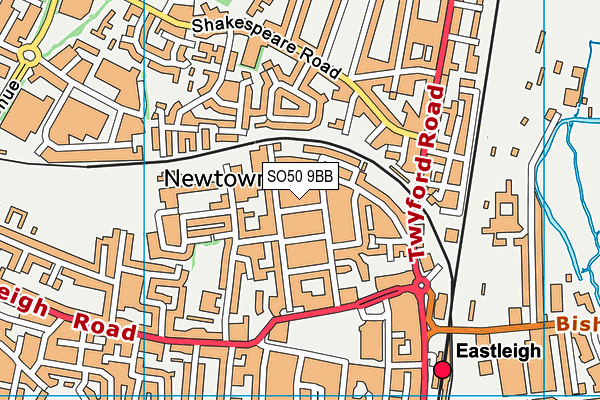 SO50 9BB map - OS VectorMap District (Ordnance Survey)