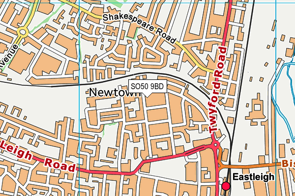 SO50 9BD map - OS VectorMap District (Ordnance Survey)