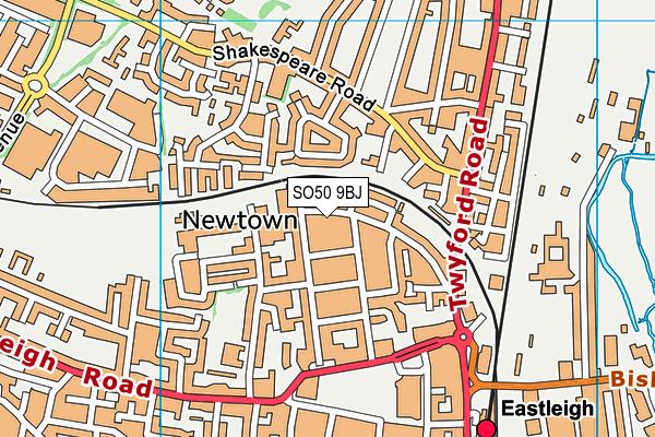 SO50 9BJ map - OS VectorMap District (Ordnance Survey)