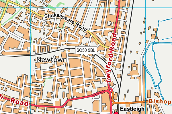 SO50 9BL map - OS VectorMap District (Ordnance Survey)