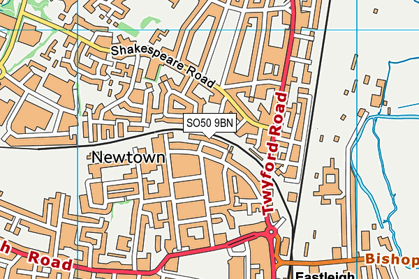 SO50 9BN map - OS VectorMap District (Ordnance Survey)