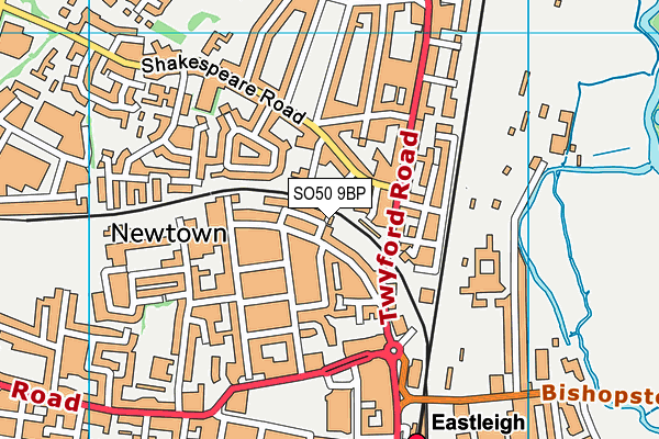 SO50 9BP map - OS VectorMap District (Ordnance Survey)