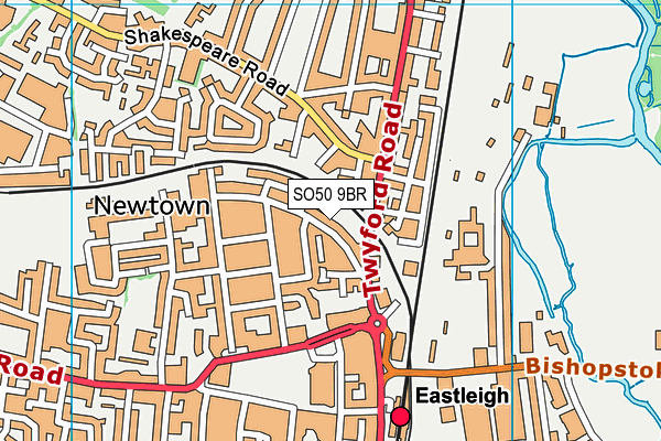 SO50 9BR map - OS VectorMap District (Ordnance Survey)