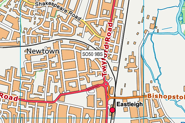 SO50 9BS map - OS VectorMap District (Ordnance Survey)