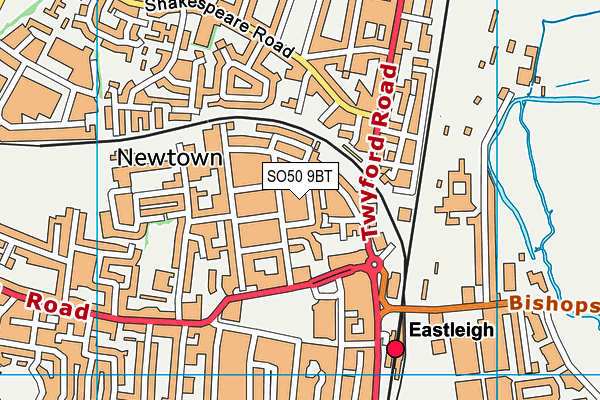 SO50 9BT map - OS VectorMap District (Ordnance Survey)