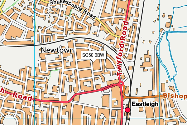 SO50 9BW map - OS VectorMap District (Ordnance Survey)