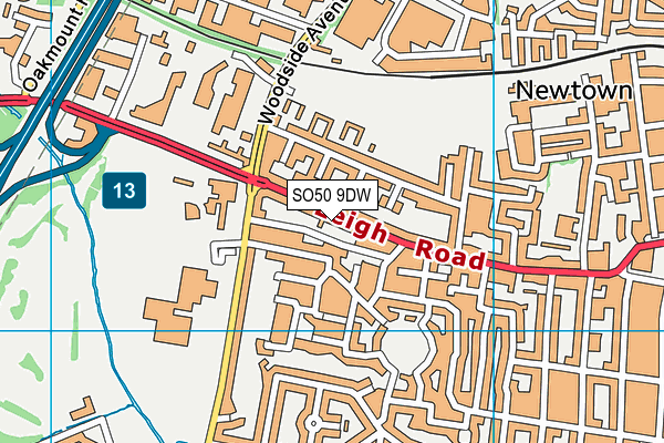 SO50 9DW map - OS VectorMap District (Ordnance Survey)