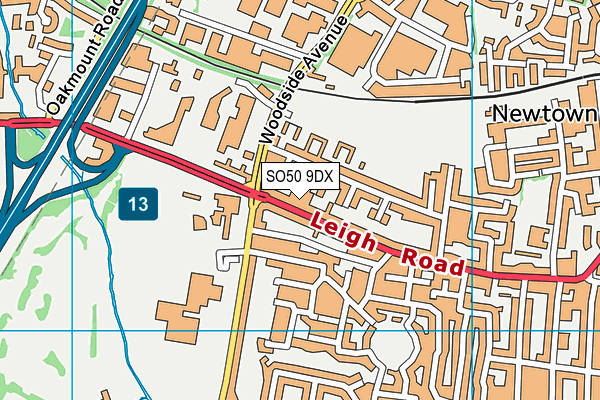SO50 9DX map - OS VectorMap District (Ordnance Survey)