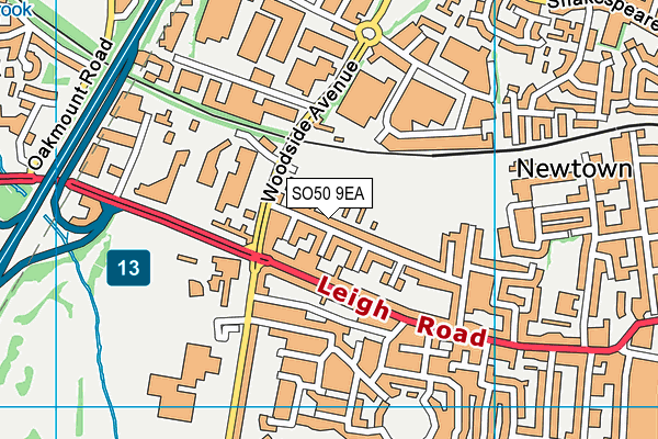 SO50 9EA map - OS VectorMap District (Ordnance Survey)