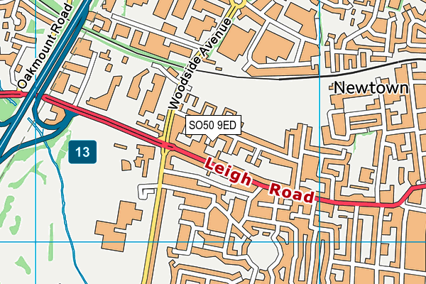 SO50 9ED map - OS VectorMap District (Ordnance Survey)