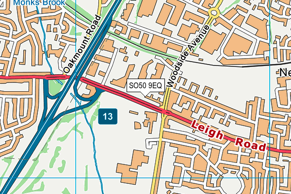 SO50 9EQ map - OS VectorMap District (Ordnance Survey)