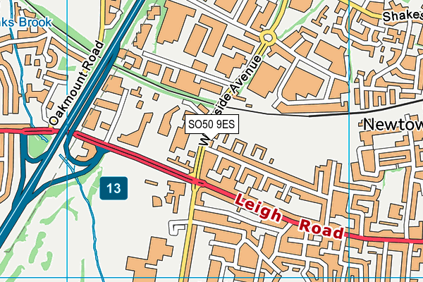 SO50 9ES map - OS VectorMap District (Ordnance Survey)