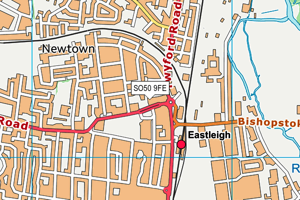Eastleigh Railway Bowling Club (Closed) map (SO50 9FE) - OS VectorMap District (Ordnance Survey)
