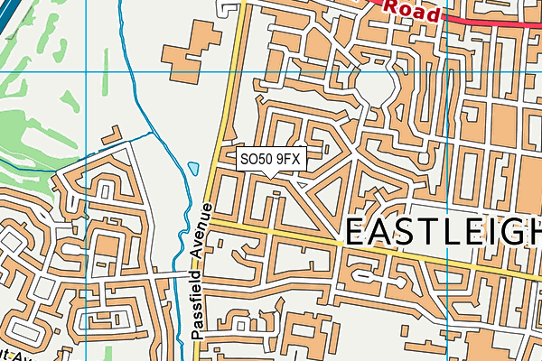 SO50 9FX map - OS VectorMap District (Ordnance Survey)