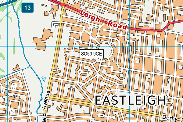 SO50 9GE map - OS VectorMap District (Ordnance Survey)